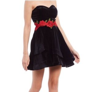 B. Darlin Black Velvet Party Cocktail Dress